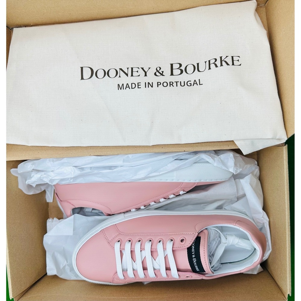 Dooney & Bourke Pink Leather Low Top Sneakers Made in Portugal W NWT *see photos